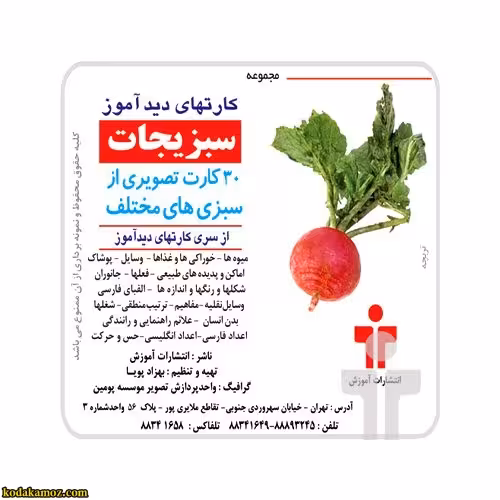 کارت دید آموز سبزیجات