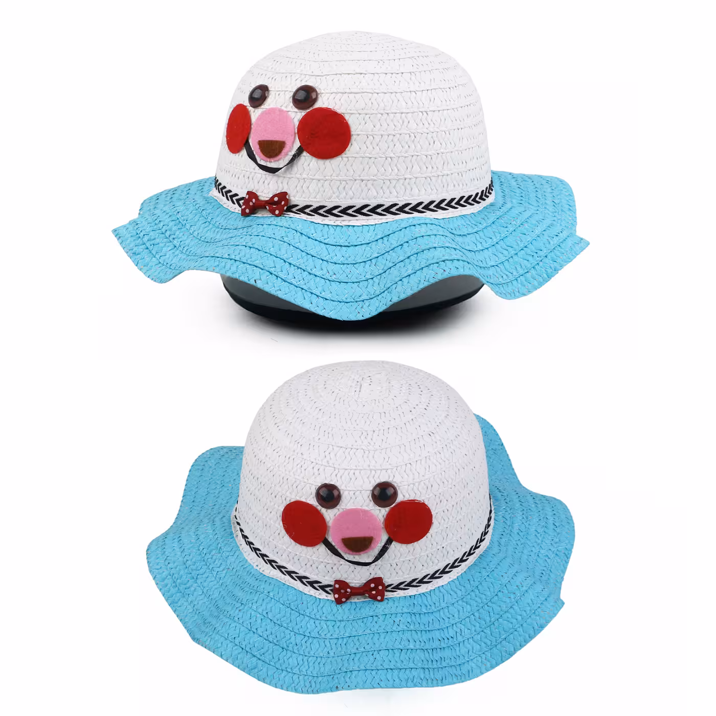 کلاه ساحلی دخترانه حصیری عروسکی