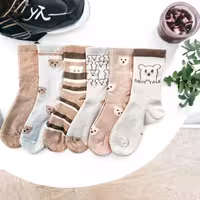 جوراب بچگانه ساقدار معین تدی قهوه ای 4 طرح