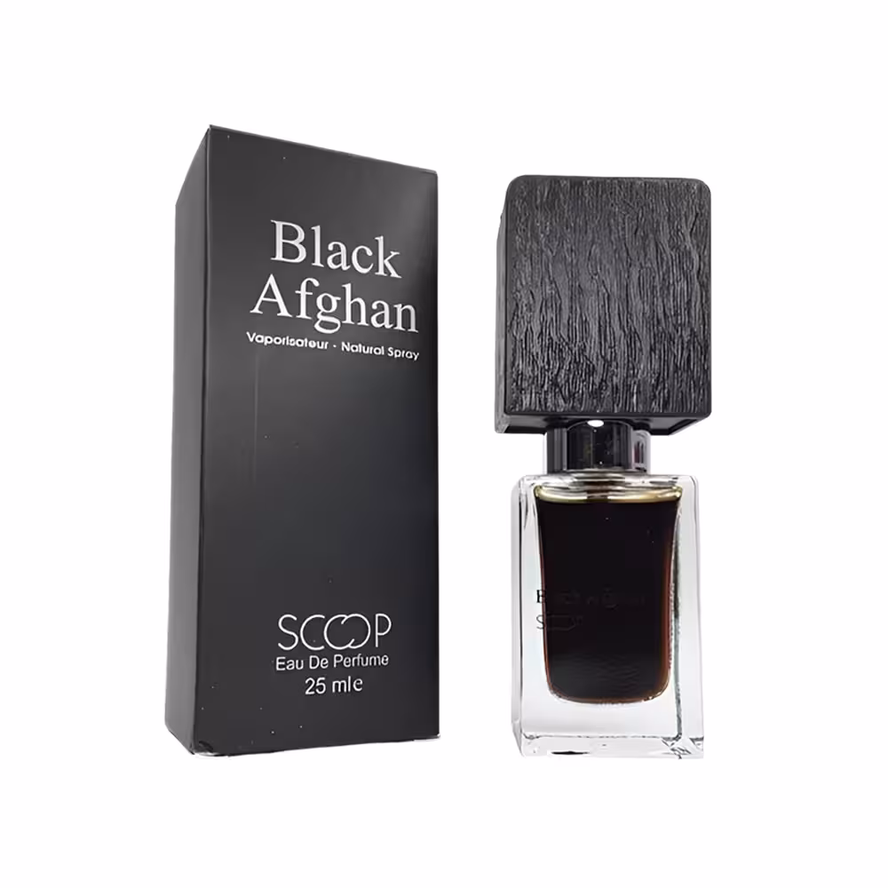 عطر جیبی ادوپرفیوم مردانه بلک افغان اسکوپ مدل Scoop Black Afghan Eau De Perfume