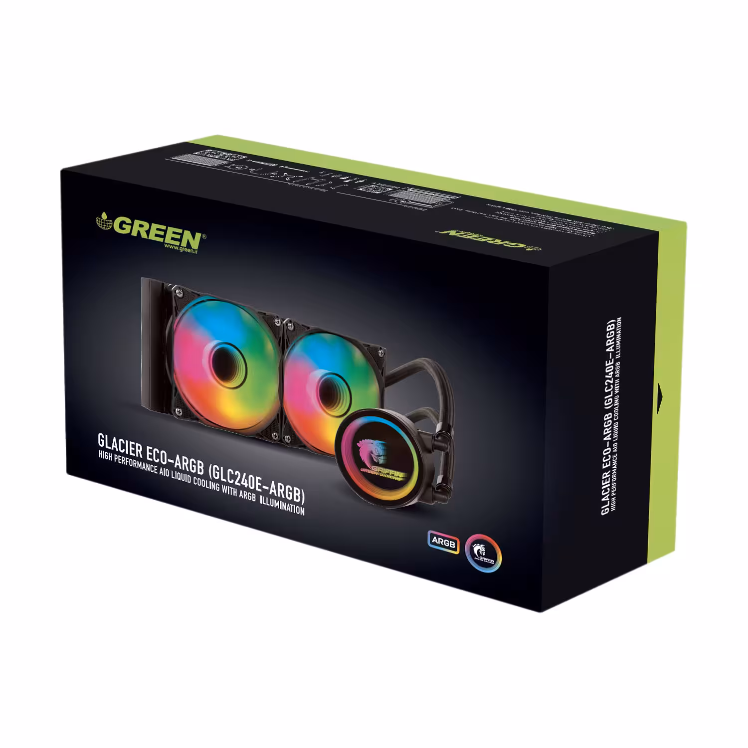 خنک کننده آبی پردازنده FAN GREEN GLACIER 240 ECO-ARGB