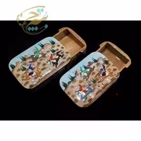 جعبه خاتم کاری کشویی (جاپاسوری یا جاکارتی) طرح چوگان