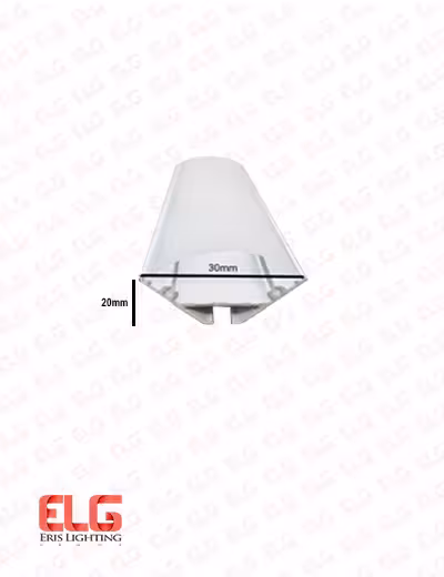 پروفیل لاینر نوری روکار کد 40 رویه 30 میلی متر با دیفیوزر منحنی