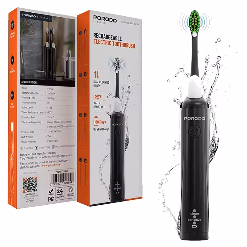 مسواک برقی شارژی پرودو مدل Porodo rechargeable electric toothbrush LFS210