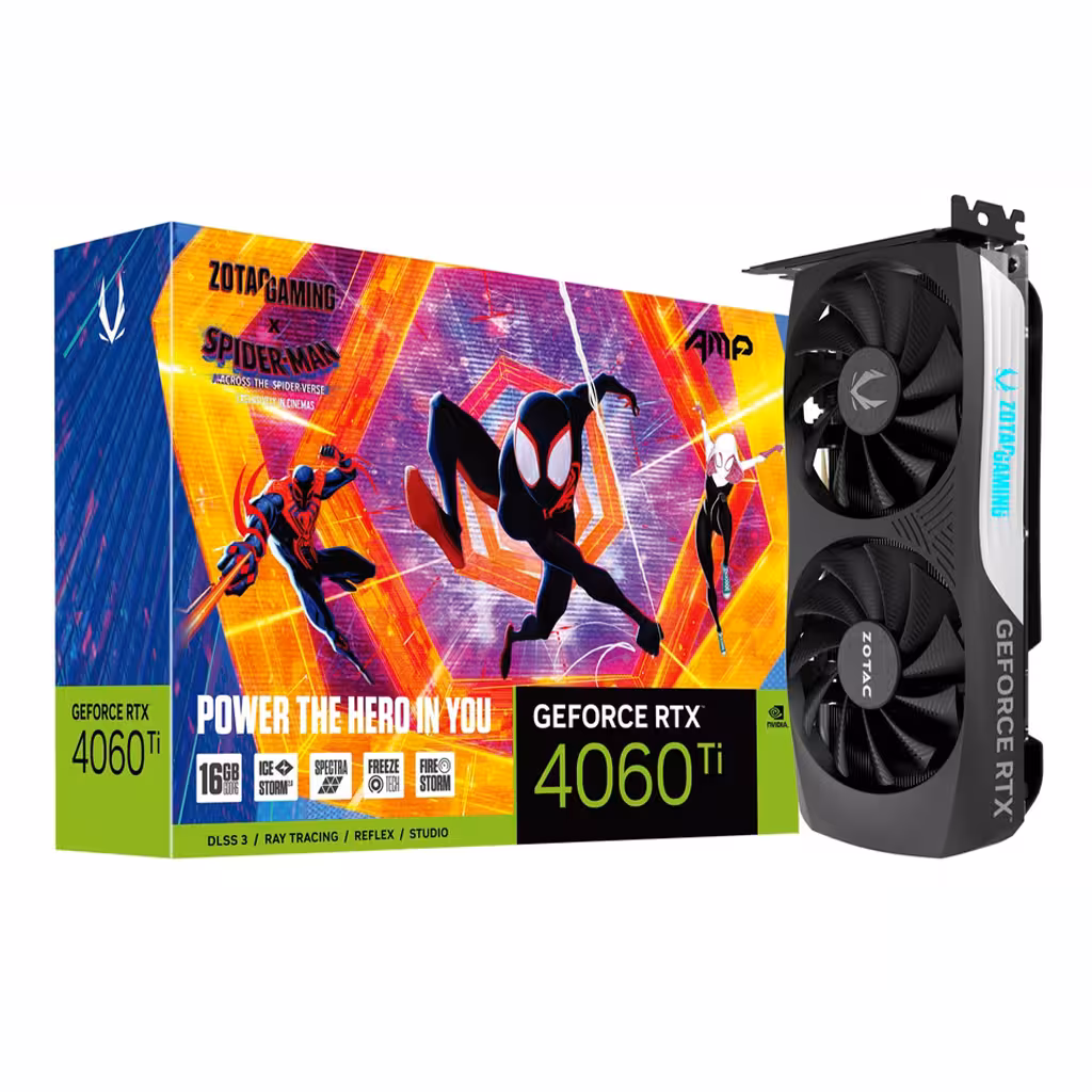کارت گرافیک زوتاک GEFORCE RTX 4060 Ti 16GB AMP SPIDERMAN GDDR6