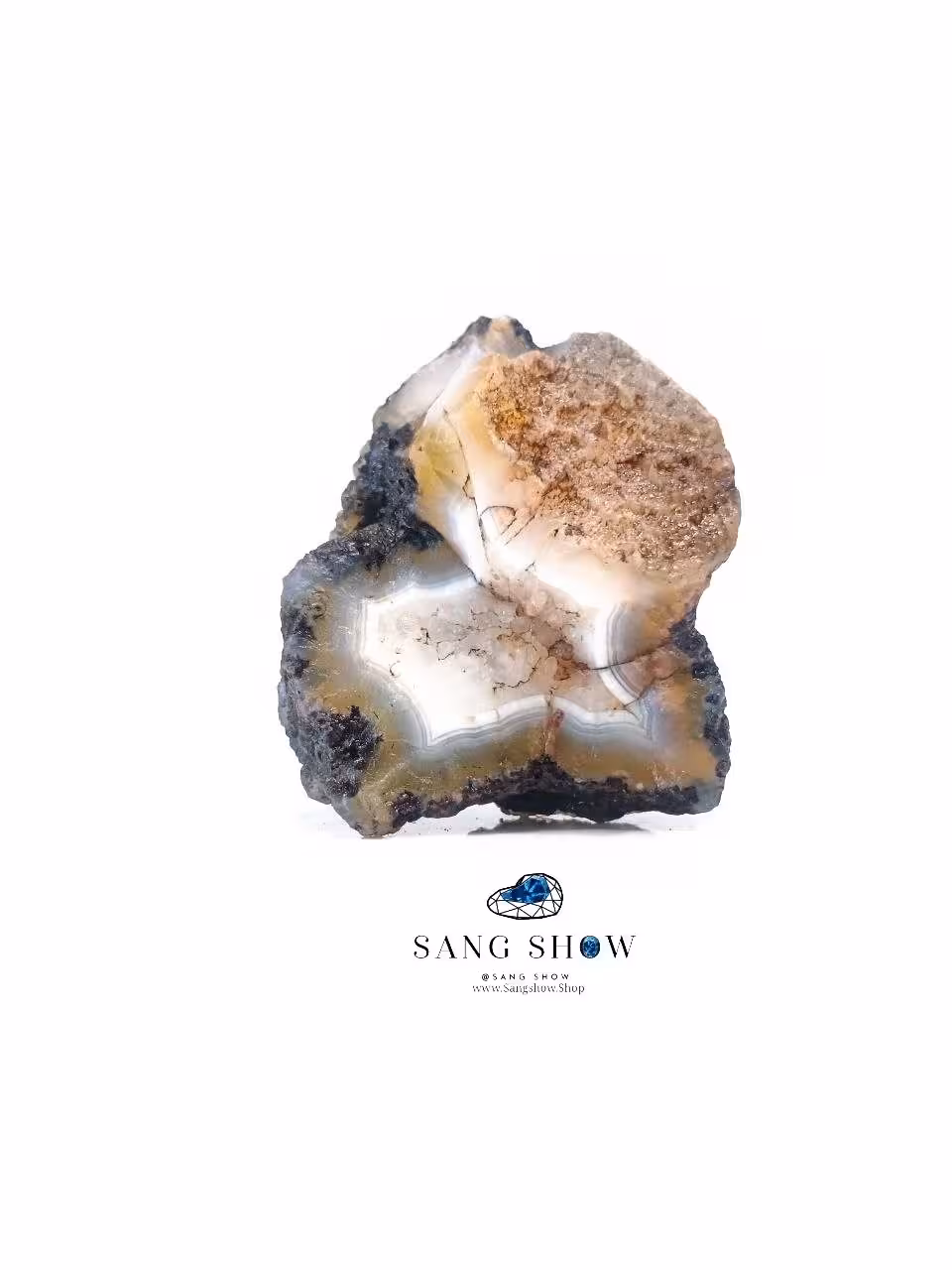 ژئود کریبستال کوارتز رویایی در اعماق کارنلین نمونه استثنایی و اصل و معدنی S1758