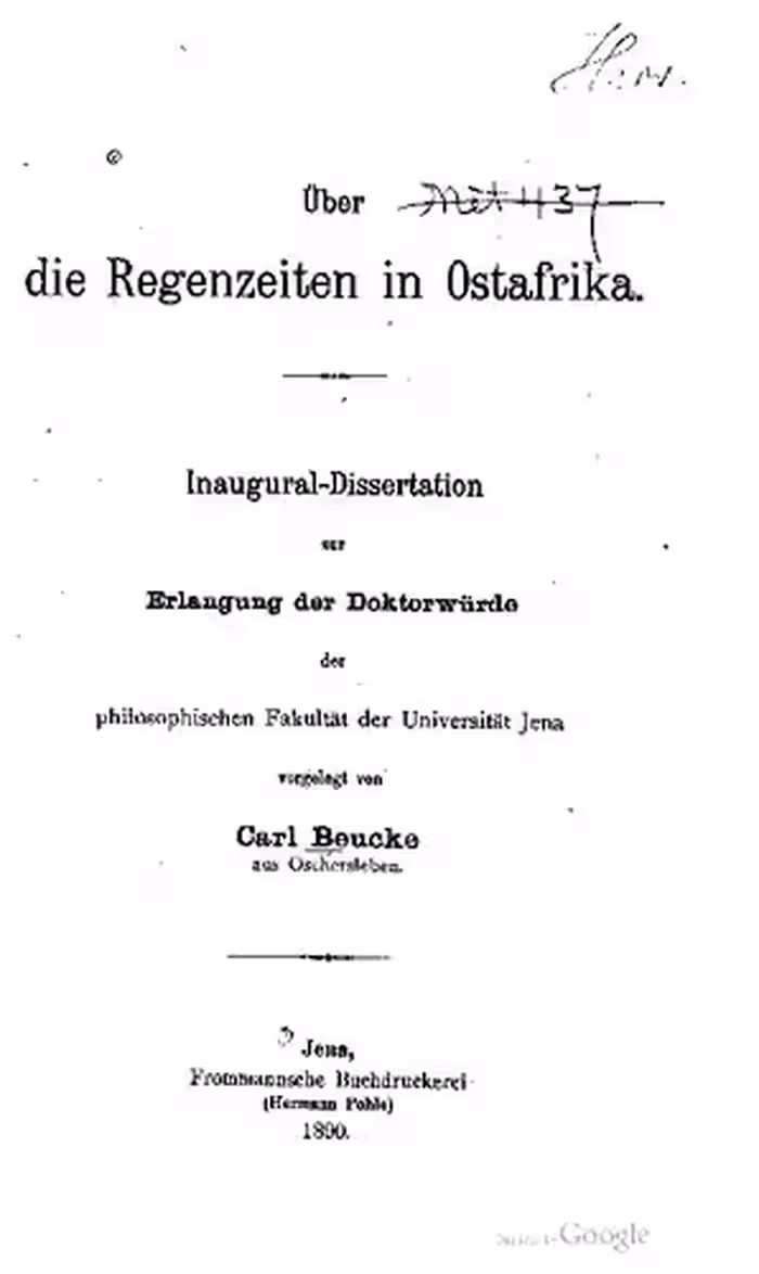 خرید و دانلود نسخه کامل کتاب Über die Regenzeiten in Ostafrika