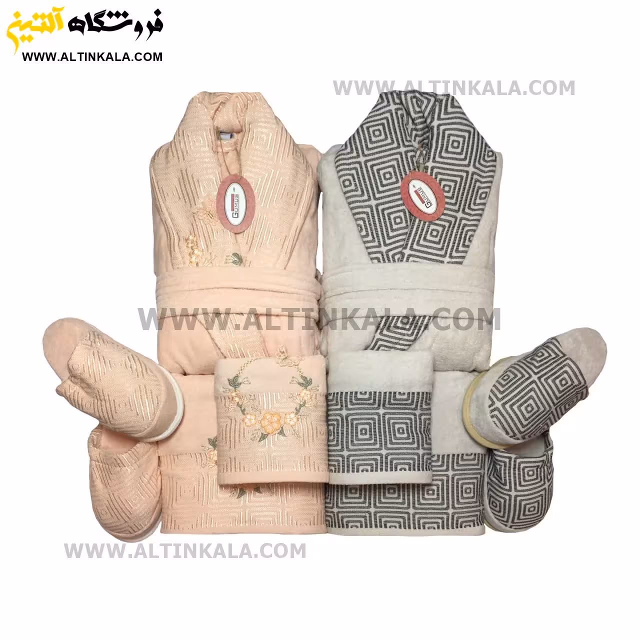 سرویس حوله عروس و داماد 10تکه گلدوزی برند GUMUS