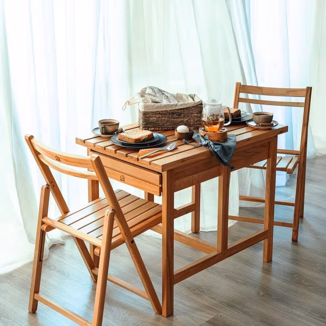 میز و صندلی میزوصندلی ناهارخوری دونفره تاشو (هزینه ارسال بعهده خریدار میباشد)