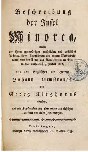 خرید و دانلود نسخه کامل کتاب Beschreibung der Insel Minorca