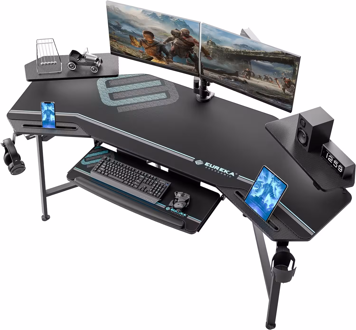 خرید میز گیمینگ یوریکا EUREKA ERGONOMIC Gaming Desk with Led Lights با بهترین قیمت
