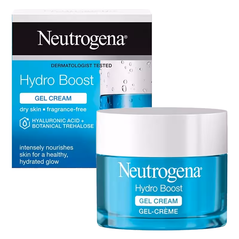 ژل کرم آبرسان صورت نوتروژینا مدل Hydro Boost حاوی هیالورونیک اسید برای پوست خشک تا نرمال