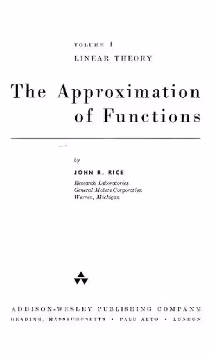 خرید و دانلود نسخه کامل کتاب The approximation of functions. Linear theory
