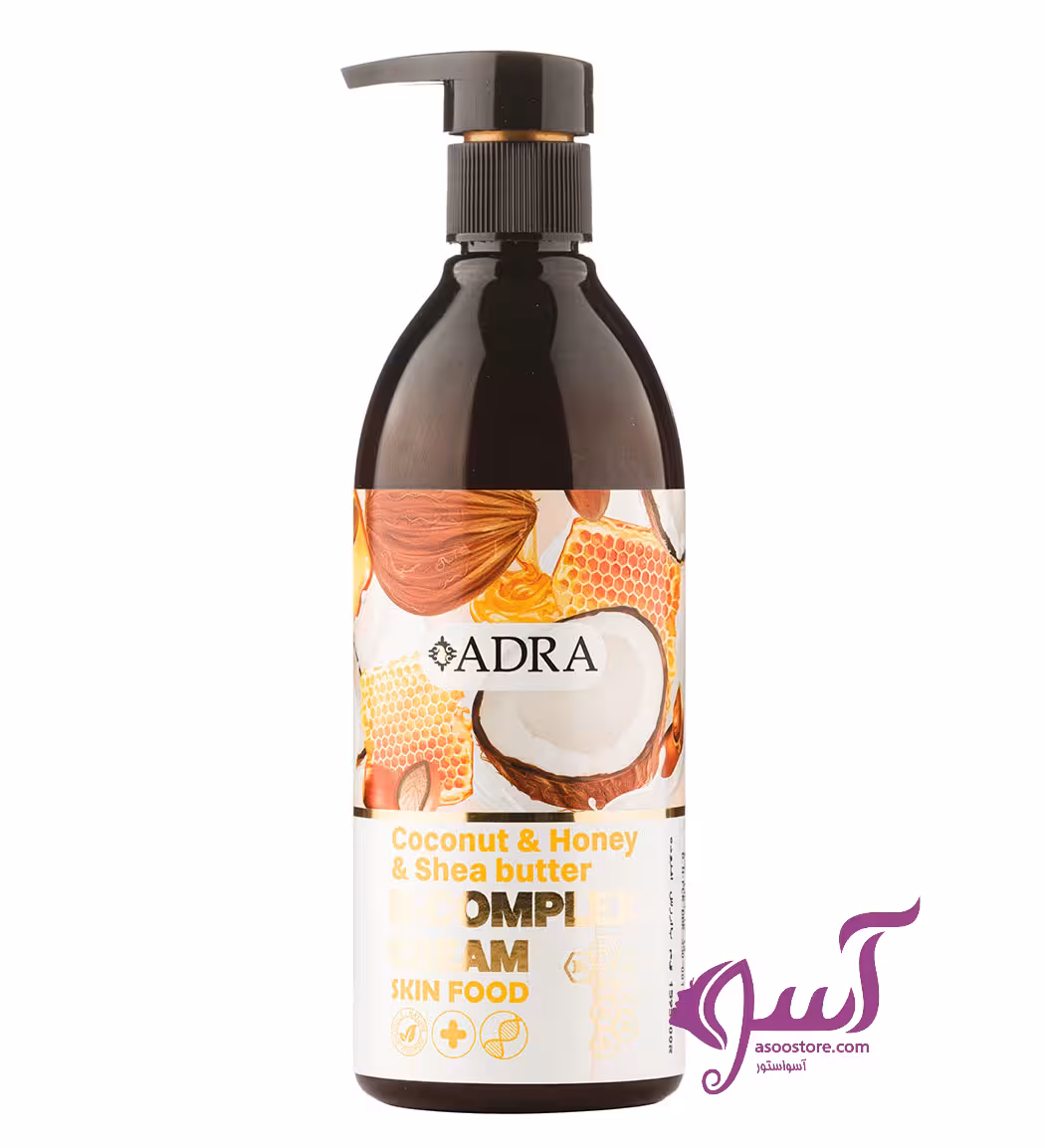 کرم مرطوب کننده ب کمپلکس 350 میل آدرا (روغن نارگیل، عسل و شی باتر)