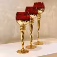 FUTIAN فوتین  JW جی دبلیو جا شمعی 3 سایزی توپی 2 رنگ قرمز طلایی 5566