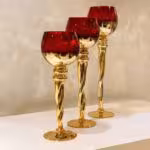 FUTIAN فوتین  JW جی دبلیو جا شمعی 3 سایزی توپی 2 رنگ قرمز طلایی 5566