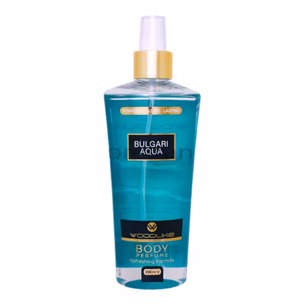 بادی اسپلش مردانه وودلایک مدل Bulgari Aqua حجم 250 میل