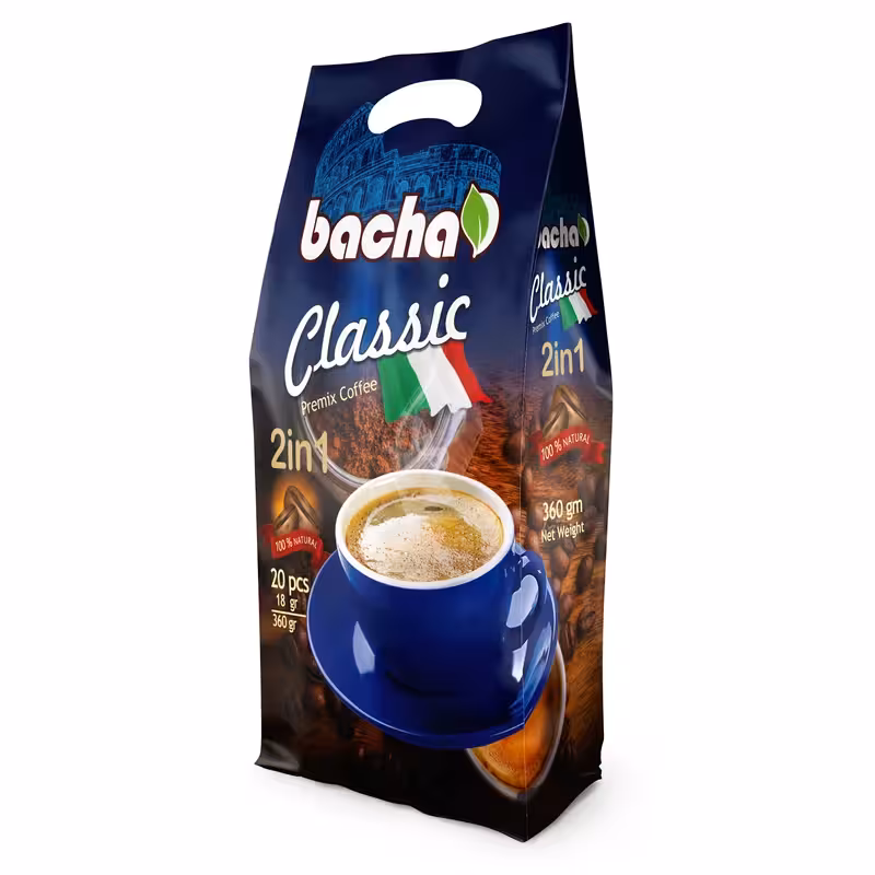 کافی میکس کلاسیک 2 در 1 باچاد بسته 20 عددی | Bachad classic Coffee mix 2 in 1 Pack Of 20