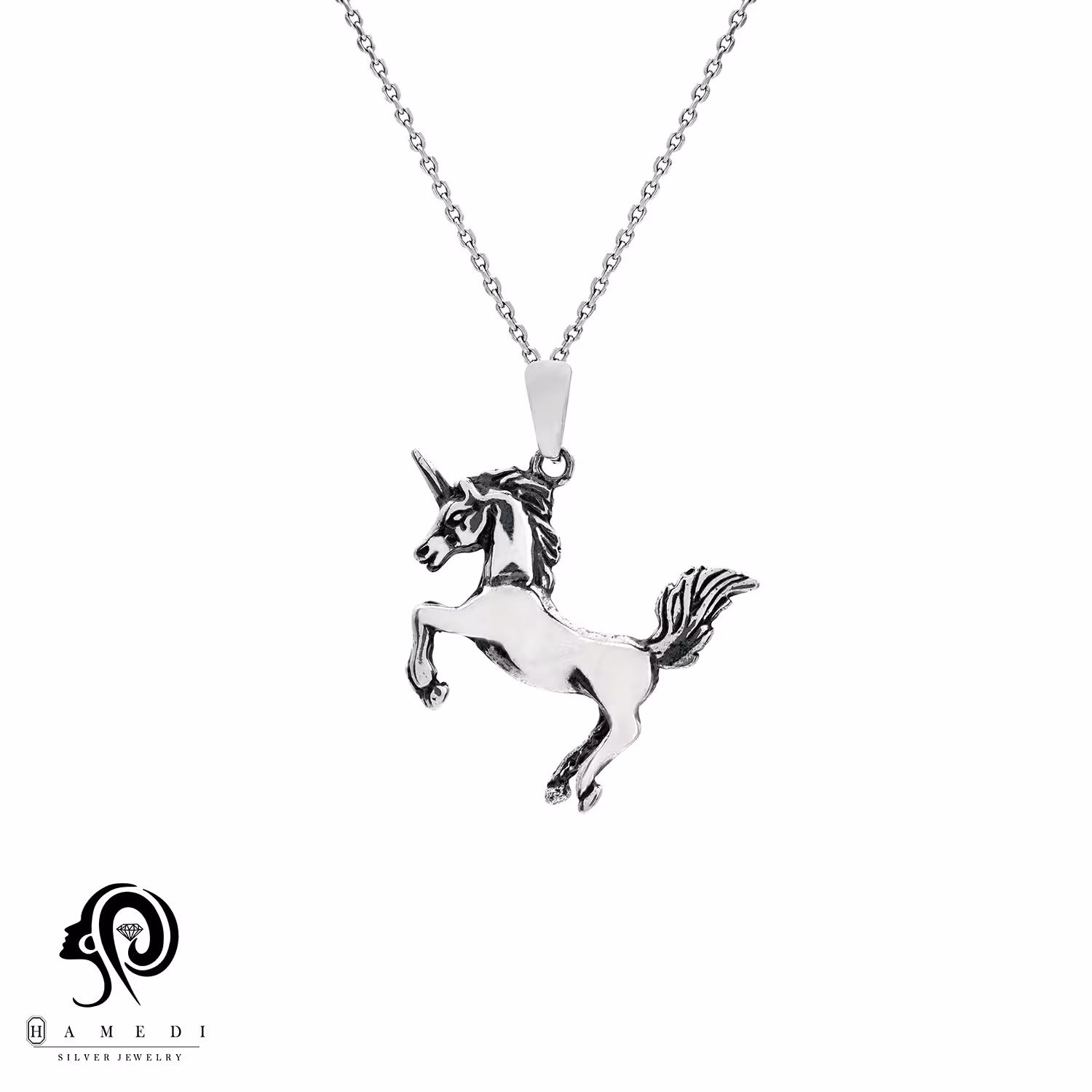 مدال نقره اسپرت اسب تک شاخ مدل MI T39