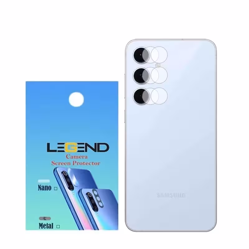 محافظ لنز دوربین لجند مدل نانو گلس مناسب برای موبایل سامسونگ Galaxy S24 FE بسته 2 عددی