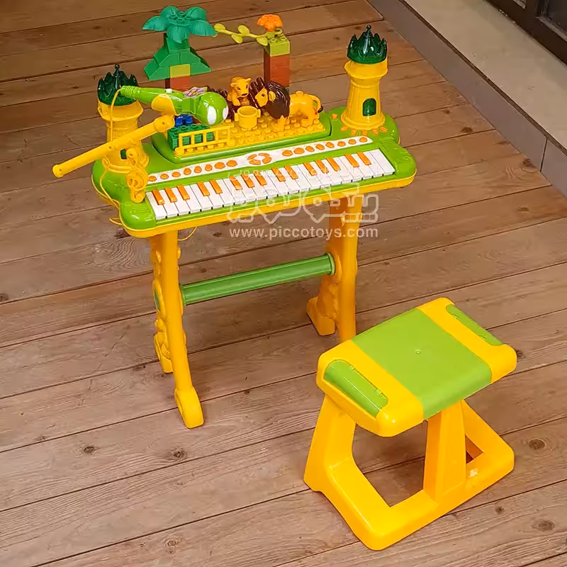 پیانو اسباب بازی سبز با میز بازی و میکروفون مدل 88037A