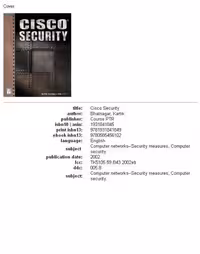 خرید و دانلود نسخه کامل کتاب Cisco Security (One Off)