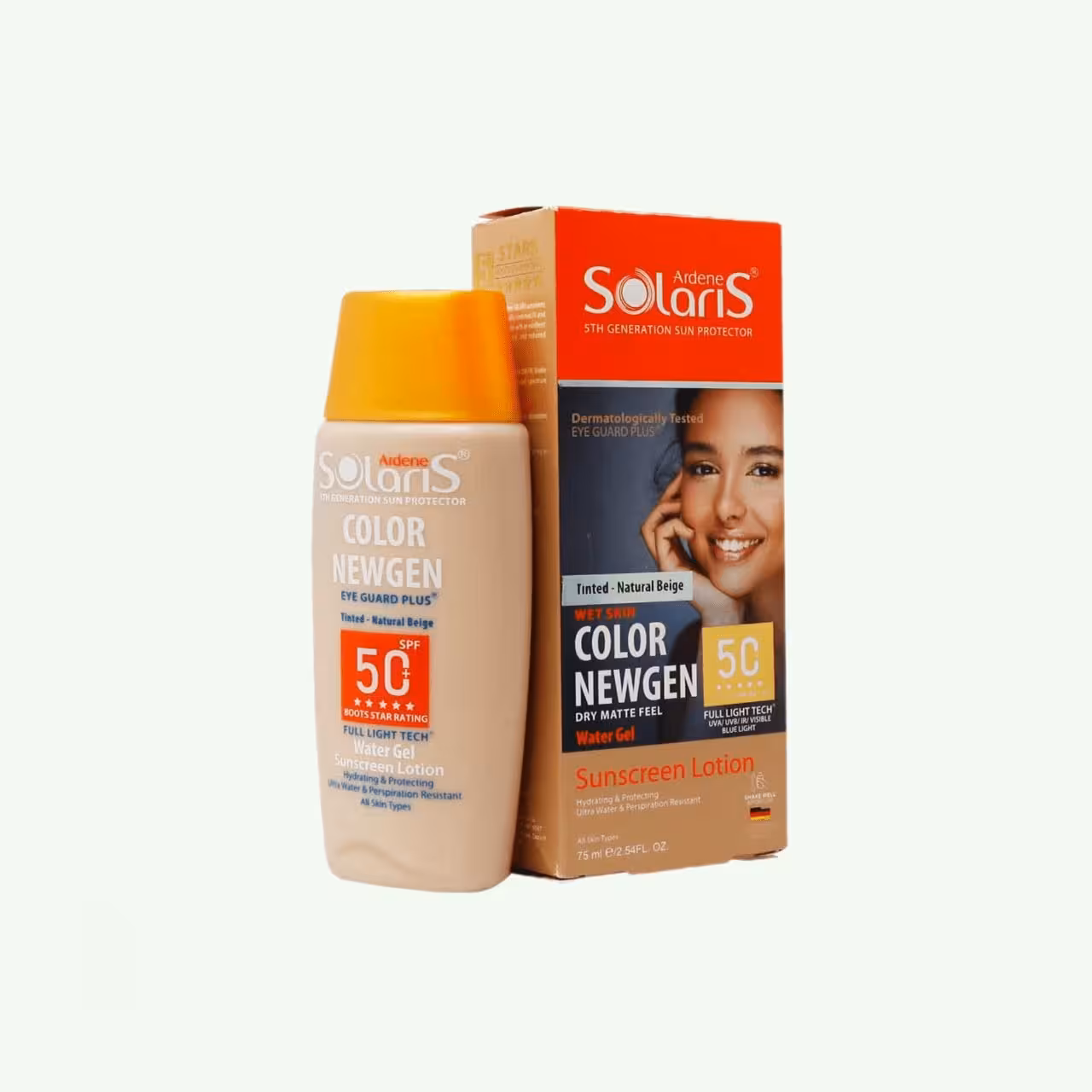 لوسیون ضدآفتاب انواع پوست SPF50 بژ طبیعی کالر نیوژن آردن سولاریس (75 میل)