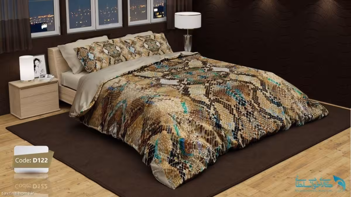 روتختی دو نفره طرح پوست مار برند ترکسان کد D122