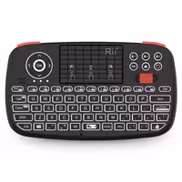 مینی کیبورد بی سیم ری مدل i4، دارای تاچ پد، نورپردازی تک رنگ | کالا مکس