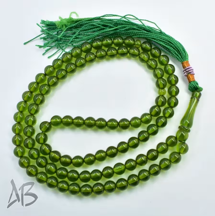 تسبیح سندلوس 100 دانه (101 دانه) کد 1138 بودار گرد سبز آقابزرگ