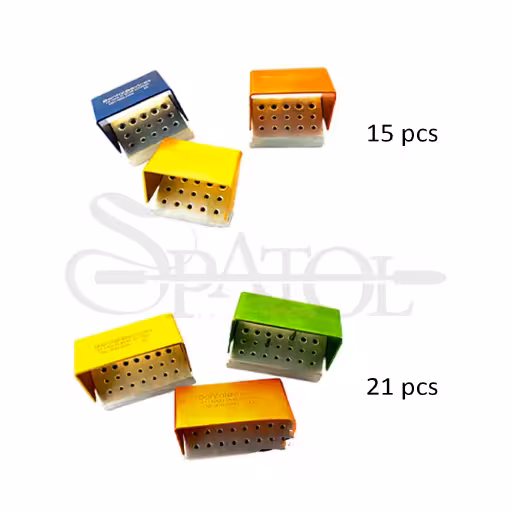 جافرز 15 عددی (4رنگ) قابل اتوکلاو Bur Holder دنتال دیوایس Dental Devices