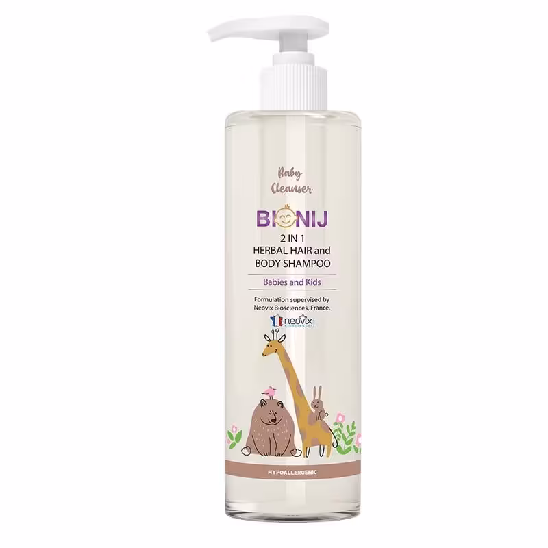 شامپو سر و بدن کودک بیونیج 500 میلی لیتر Bionij Baby 2 In 1 Hair And Body Shampoo 500ml