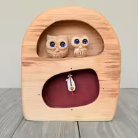 ساعت رومیزی جغد دو مجسمه طرح دو