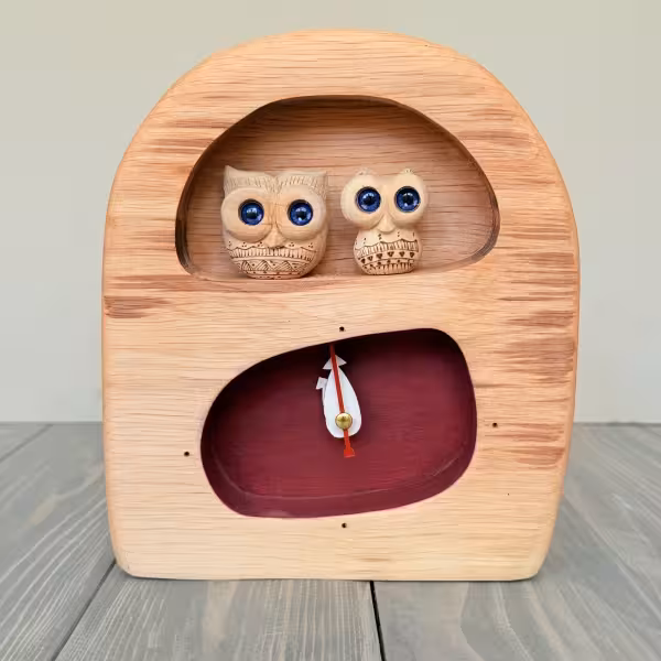 ساعت رومیزی جغد دو مجسمه طرح دو