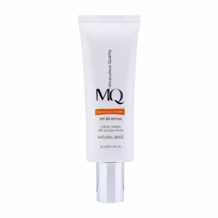 کرم ضد آفتاب فاقد چربی ام کیو Spf 50 بژ طبیعی حجم 55 میلی لیتر