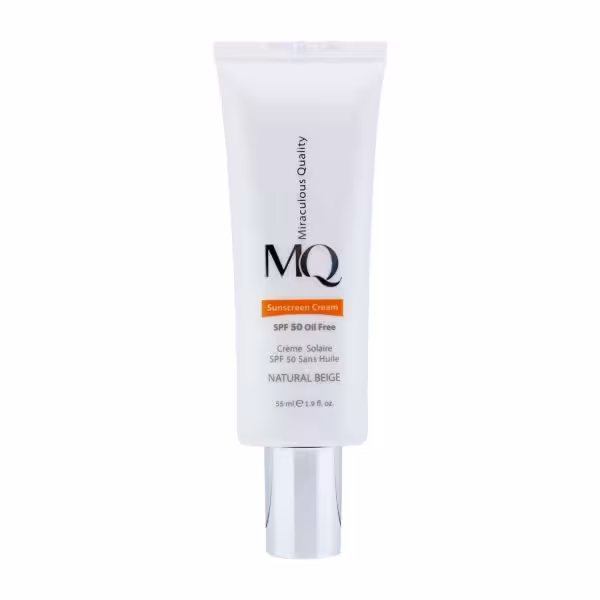 کرم ضد آفتاب فاقد چربی ام کیو Spf 50 بژ طبیعی حجم 55 میلی لیتر