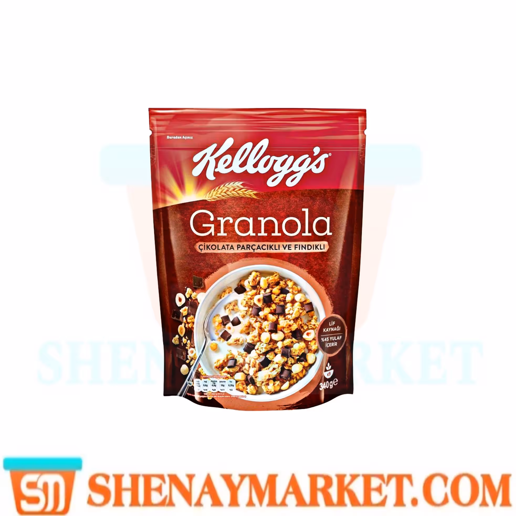 گرانولای جو دوسر کلاگز همراه با تکه های فندق و شکلات وزن 340 گرم