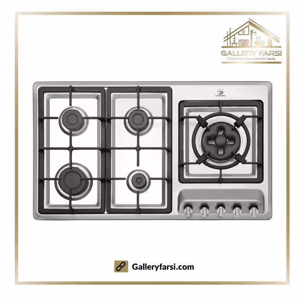 اجاق گاز پنج شعله استیل پرنیان استیل مدل PB-5102پلوپز دوال
