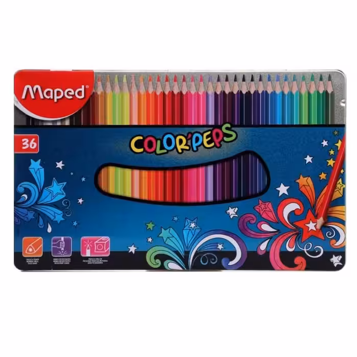 مداد رنگی 36 رنگ مپد کالرپپس کد 8510 | کالا مکس