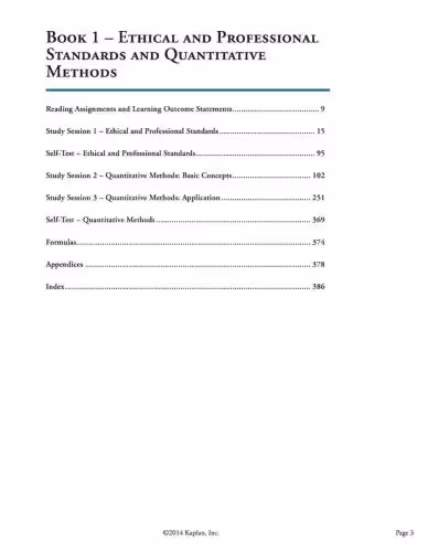 خرید و دانلود نسخه کامل کتاب CFA. Level 1 Book 1: Ethical and Professional Standards and Quantitative Methods 2015