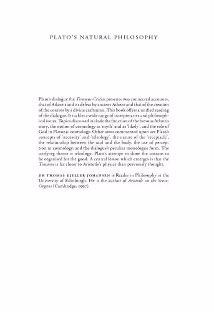 خرید و دانلود نسخه کامل کتاب Plato's Natural Philosophy: A Study of the Timaeus-Critias