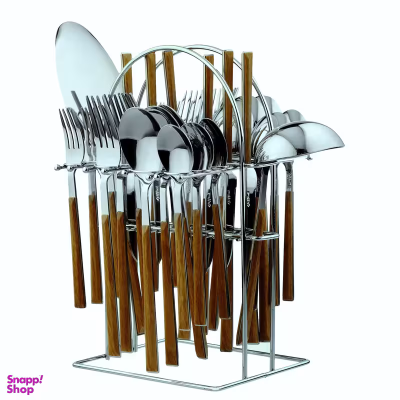 سرویس قاشق و چنگال 33 پارچه جی فی نی مدل D-WOOD