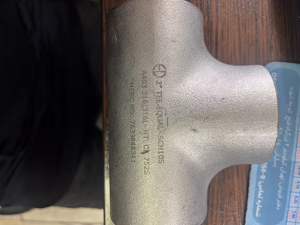 سه راه مساوی ا ستنلس استیل  بدون درز سایز  2 اینج رده 10S از جنس  WP 316/316L