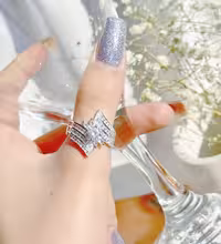 انگشتر جواهری نقره زنانه کد 10325