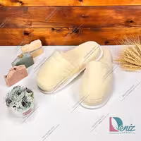 دمپایی حوله ای مخمل طرح کرالیچ رنگ کرم