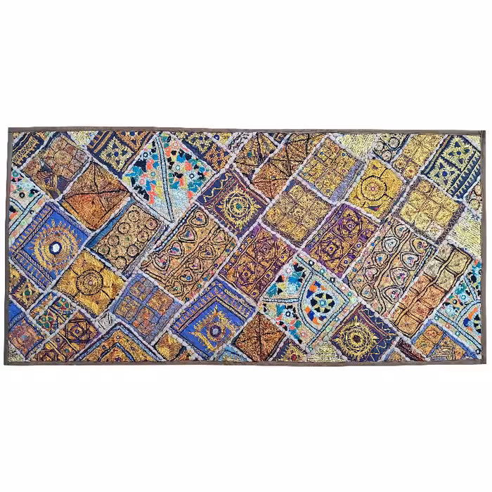 رومیزی مستطیل بزرگ سوزن دوزی گلابتون کد MOSBO5 نفیس آستردار