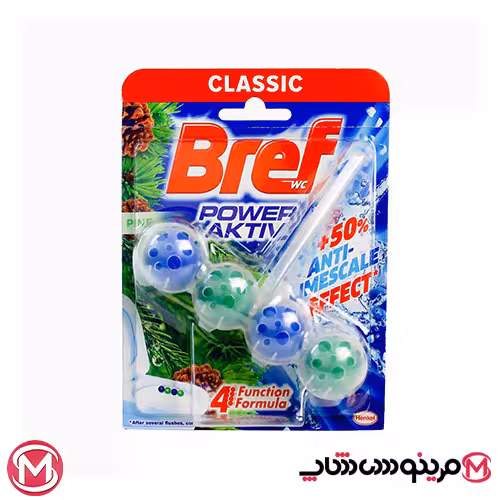 خوشبو کننده و ضدعفونی کننده توپی BREF برف کاج مخصوص توالت فرنگی4تایی