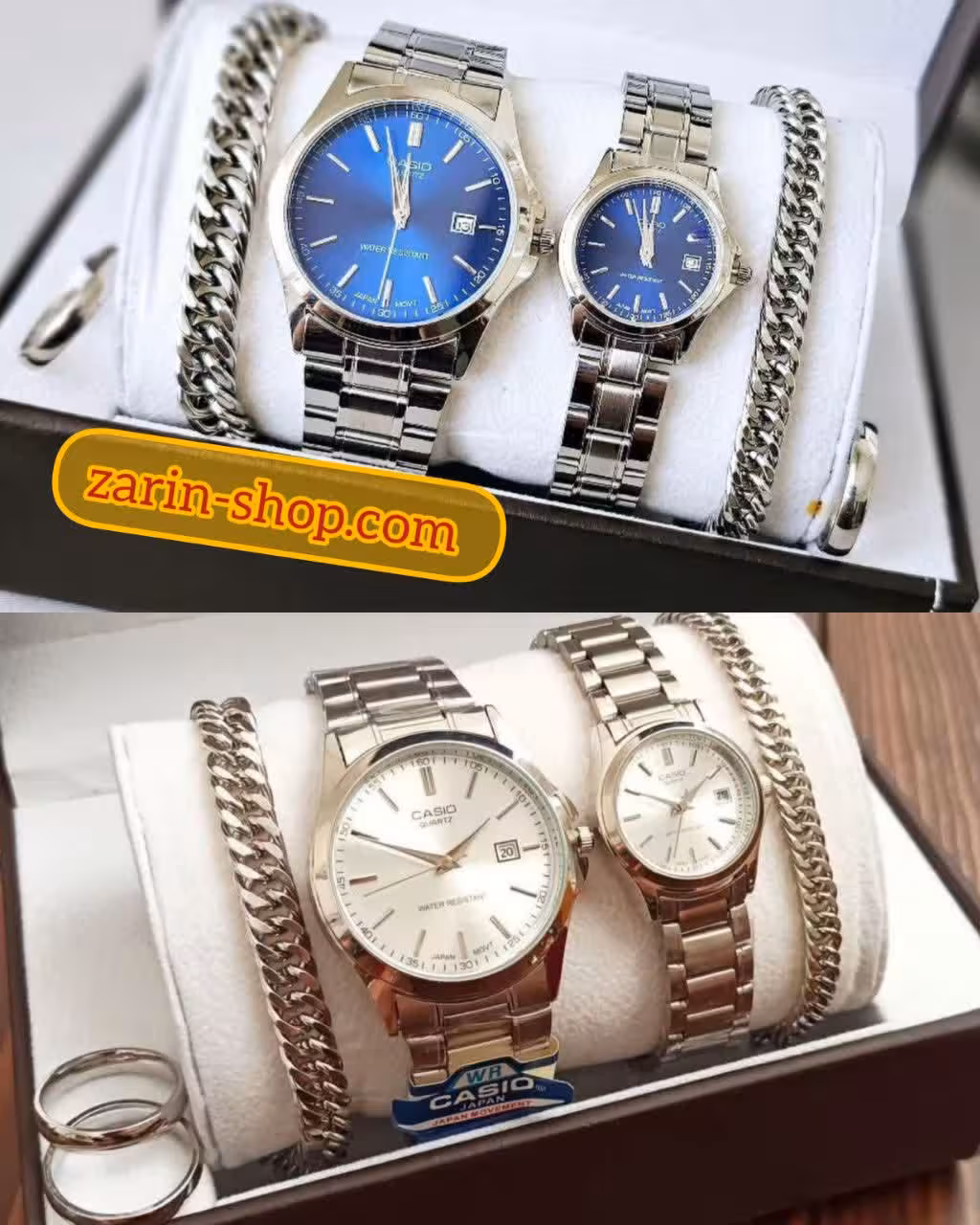 ست ساعت کاسیو دستبند انگشتر زنانه مردانه