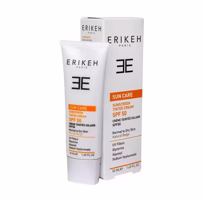 کرم ضدآفتاب  اریکه مخصوص پوست های خشک و نرمال بژطلایی SPF50 حجم50میلی لیتر