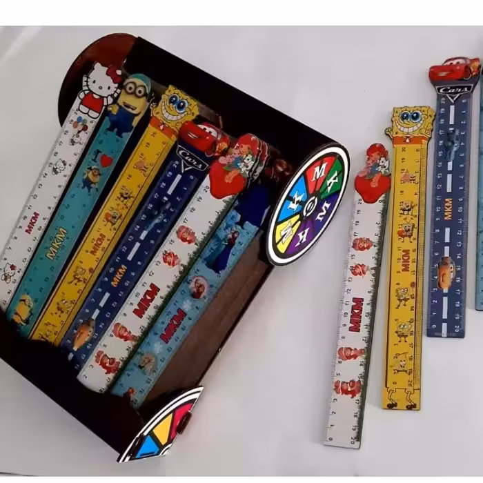 خط کش چوبی بیست 20 سانتی طرح کارتونی 